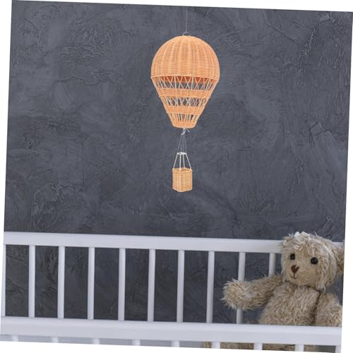 Montgolfière rotin tressé suspendue pour décoration de chambre d'enfant et fête de maternelle - 7
