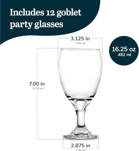 Copas goblet Libbey de 16.25 oz para cenas elegantes y mesas de fiesta familiares 4