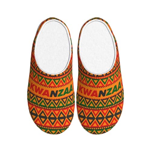 Happy Kwanzaa African Heritage Holiday Adult Cotton Slippers For Women Men