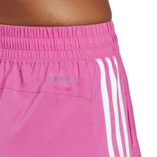 adidas Short feminino Pacer 3 listras, Fúcsia lúcida/branco, XX-Large