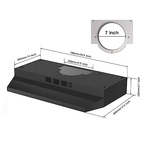 Sndoas GF3976BK Range Hood 30 Inch Under Cabinet, Ducted/Ductless Convertible Kitchen Hood, Stainless Steel Vent Hood thumb #4