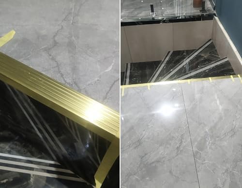 Solid Brass Stair Nosing Edge Trim - Durable Stair Protector Strips, 1m L Molding Floor Transition Guard, 38x18mm (1.5"x0.71"), Ideal for Home Loft Maintenance