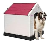 Q PERRON | Casa para Perro Extragrande | Alta Calidad y Durabilidad | Resistente al Exterior y a la Lluvia | Protección UV...