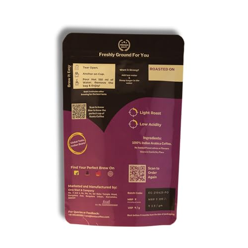 Image of Kents Coffee Ethiopian Groove POUR OVER DRIP BAGS | Zesty, Floral And Fruity Taste Notes | Non-Bitter, Low Acidity, Gut-Friendly Black Coffee (Pack Of 10, 10Gm Each)
