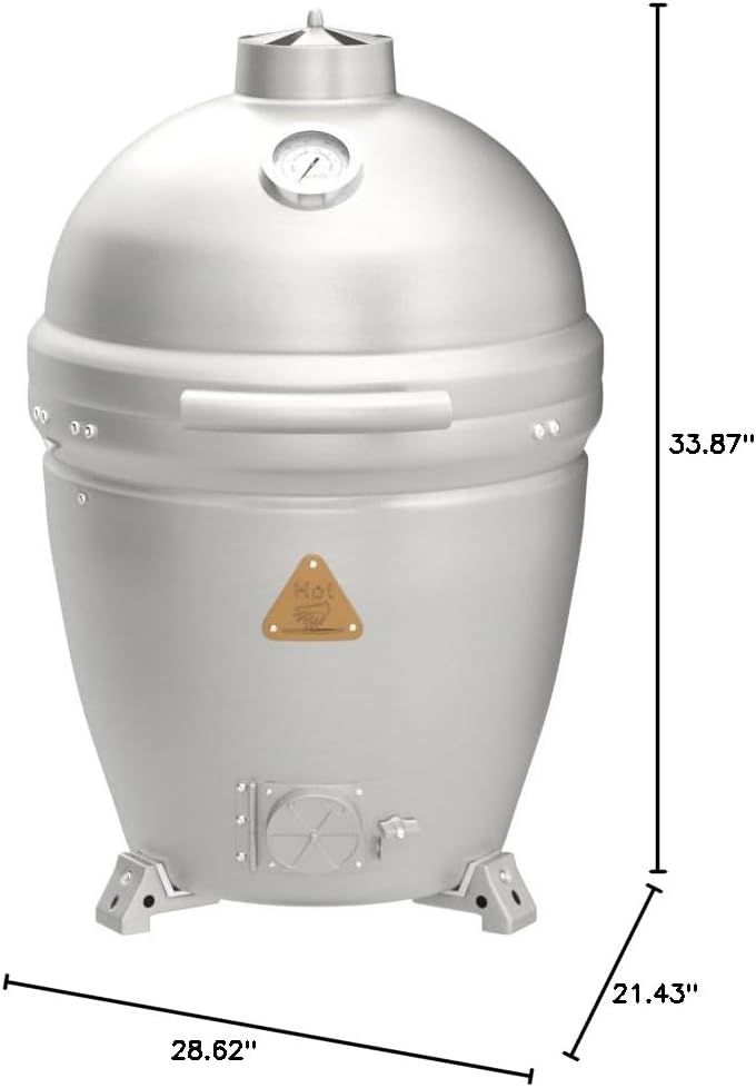 Blaze 20‑Inch Cast Aluminum Kamado Grill | Heavy-Duty 1″ Cast Aluminum Body | 20″ Hex Stainless Grates | Tongue‑and‑Groove Seal | BLZ‑20‑KAMADO