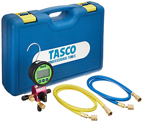 イチネンTASCO TA123DZ-1ボールバルブ式デジタルシングルゲージマニホールド