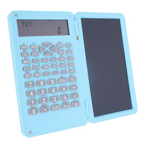 Sxhlseller Calculadora Científica con Bloc de Notas Liviano con Pantalla de 2 Líneas para el Hogar, Oficina, Escuela, Negocios, Material ABS, Batería CR2025 Incluida (Blue)