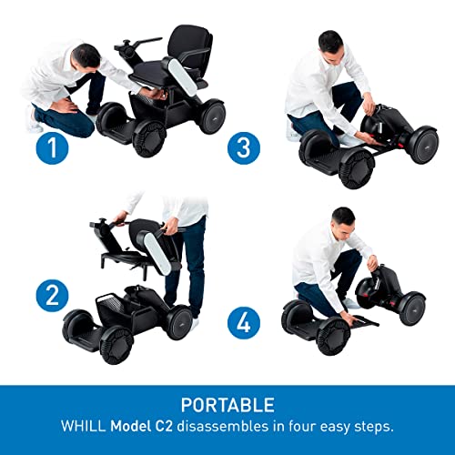 Whill Model C2 Portable Power Chair (White, 18" Wide Seat) #TOP3