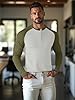 Muscle Cmdr Men's Ribbed Henley Shirt Slim Fit Muscle Shirt Fitted Cotton Long Sleeve Casual T-Shirt White/XL #2