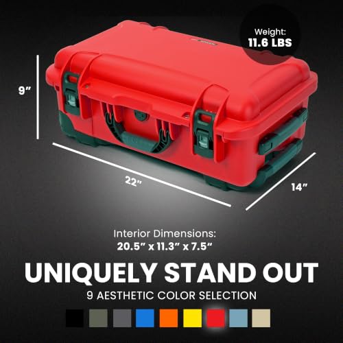 Maleta rígida NANUK 935 con ruedas y impermeable roja miniatura 5