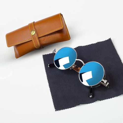 Image of Personalized Leather Goggle Cover | Custom Name | Unisex Faux Leather Eyewear Case with Button Closure | Travel-Friendly & Durable Sunglasses Holder for Men & Women