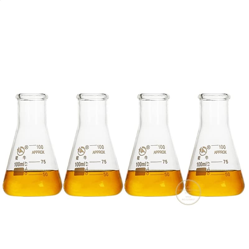 Frasco de vidrio para laboratorio, Matraz cónico triangular de cuello ancho y recto de vidrio de silicato de 50 ml a 1000 ml.(1000ml)