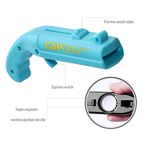 Bottle Opener,Funny Launcher Shooter Bottle Opener For Creative Drinking Game,Family Party,Bar Drinking,Outdoor Barbecue,Plastic (Red&Blue) #TOP1