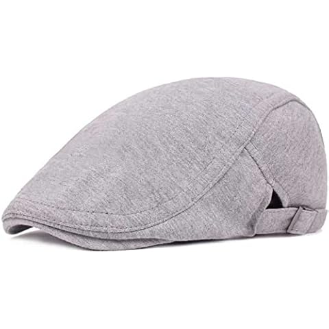 Cozyan Beret Cap Men's Flat Cap Gatsby Peaked Cap Newsboy Flat Cap Beret Hat Men's Mesh Peaked Cap Breathable Flat Cap Beret Hat Newsboy, Light grey-1, 58 Cover
