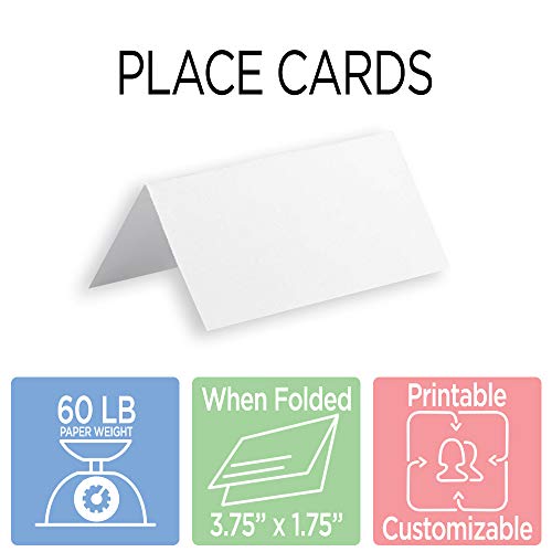 Jam Paper Printable Place Cards - 3 3/4 X 1 3/4 - White - 12/Pack #TOP3