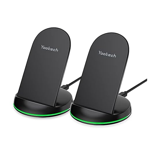 Yootech [2 Pack] Wireless Charger Qi-Certified 7.5W Wireless Charging Stand Compatible with iPhone Xs MAX/XR/XS/X/8/8 Plus,10W for Galaxy S10/S10 Plus/S10E/S9,5W All Qi-Enabled Phones (No AC Adapter)