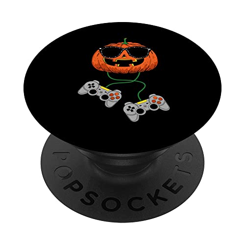 Halloween Jack O Lanterna Gamer Ragazzi Bambini Uomini Divertente Halloween PopSockets PopGrip Intercambiabile