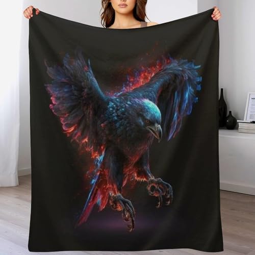 AASWDDS Decke Adler Decken Tagesdecke - Weiche Flannel Decke Sofadecke - Wohndecke Sofaüberwurf Bettüberwurf 130×180cm