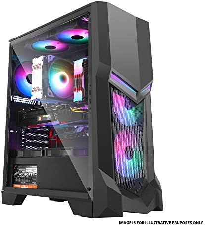 iONZ KZ12 FULL ATX GAMING PC TOWER TEMPERED GLASS CASE / MESH FRONT FOR MAXIMUM AIRFLOW PERFORMANCE