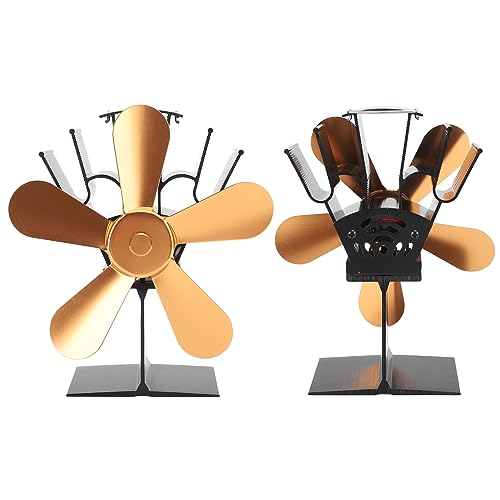 Ventilador de Fogão a Lenha, Ventilador de Fogão de Calor Não Elétrico Ecológico de 5 Lâminas para C