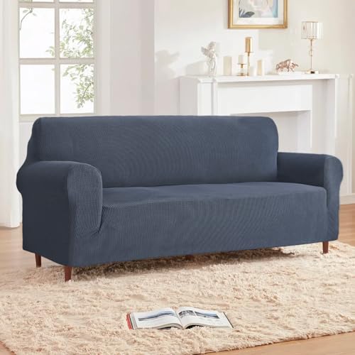 GRIFEMA High Stretch Sofabezug 3 Sitzer Sofaüberwurf Jacquard Elastische Sofahusse für Wohnzimmer Protector für Hunde Haustiere, Grau