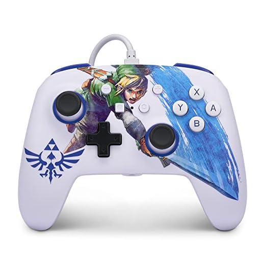 PowerA Manette filaire améliorée pour Nintendo Switch, modèle Switch OLED et Nintendo Switch Lite, accessoire de jeu, manette de jeu, manette filaire, sous licence officielle-Zelda:Master Sword Attack