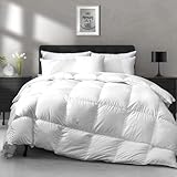 APSMILE All Season Down Feather Fibers Comforter King Size - Ultra-Soft High Fill-Power Hotel Collection Duvet Insert, Fluffy Medium Warm Quilt Comforter with Corner Tabs(106x90, White)