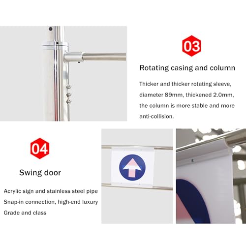 Puerta de Seguridad de Cierre automático para supermercados y almacenes. Puerta metálica unidireccional para Acceso peatonal. Diseño de 90° de un Solo Sentido. Ideal para