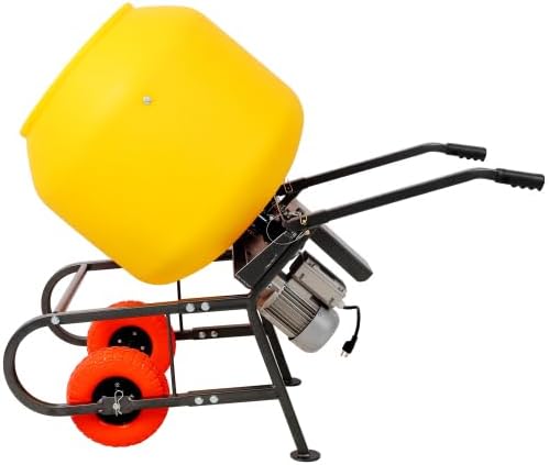 【LuckyNote】6 CUFT/170L Portable Electric Poly Drum Concrete Mixer, Heavy Duty Power Cement Mixing Machine for Mortar, Stucco, 115V/60HZ