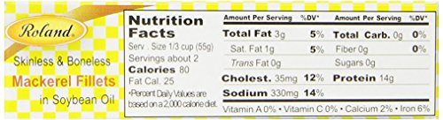 Roland Foods Mackerel Fillets in Soybean Oil, Skinless and Boneless, Specialty Imported Food, 4-Ounce Tin - Thumbnail 4