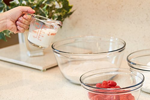 Anchor Hocking Glass Measuring Cups, 3 Piece Set (1 Cup, 2 Cup, 4 Cup liquid measuring cups)