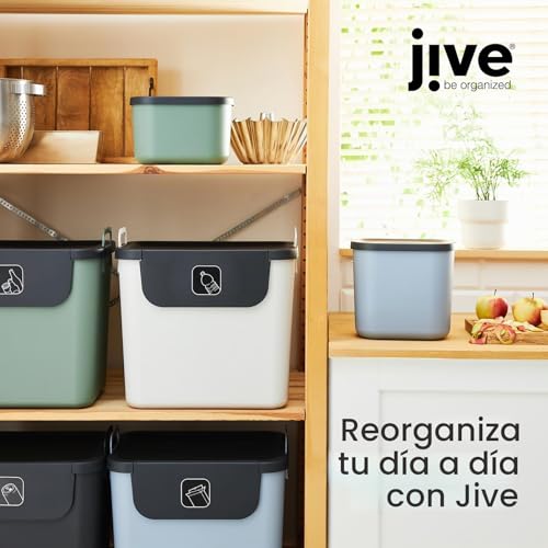 Miniatura 7 de Jive Dekobox Juego De 3 Cajas De Almacenamiento De 16l Con Tapa, Plástico Pp Reciclado , Blanco Antracita, 3x16l 37.5 X 27.8 X 29.8 Cm