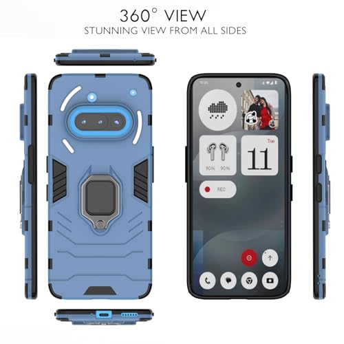 Image of Amazon Basics Back Cover for Nothing Phone 3a 5G |360 Protection Case | D5 Tough Armor Bumper Case (Blue)
