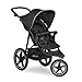 hauck Runner 2, Schwarz - Robuster Dreirad Buggy mit XL Lufträdern, Federung, UV Schutz 50+, XL Netzfenster, Verstellbarer Schieber, mit Liegefunktion für Kinder ab Geburt bis 22 kg, Faltbar