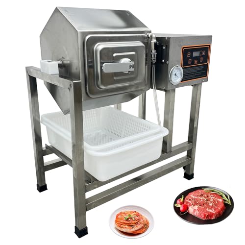 LGXEnzhuo 45L Commercial Meat Tumbler Marinator, 110V 350W Stainless Steel Vacuum Tumbler Marinating Machine - Bidirectional Rotation, 0-99 min Timer, for Chicken Fish Steak Pork