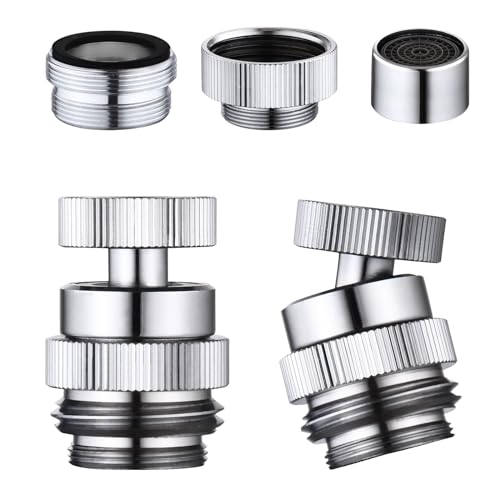 SNUTUYA Kit adattatore per rubinetto del lavandino, adattatore aeratore girevole per collegare il tubo da giardino, adattatore multi-filo per tubo da giardino per bagno/cucina, filettatura destra da 3