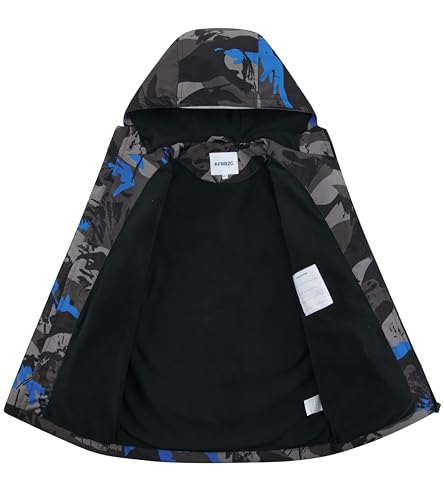 Image of Boys Girls Rain Jackets Waterproof Hooded Fleece Raincoats Lightweight Windbreakers for Kids