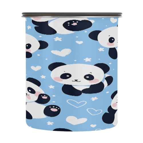 Envase de acero inoxidable para café con diseño de panda