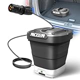 Portable Electric Pressure Washer w/3.2Gal Tank, 4-in-1 Nozzles, Foldable Cordless Pressure Washer for No Water Hose Apartment, Camping, Bike Cleaning, Garden Care and Pet Cleaning Friendly