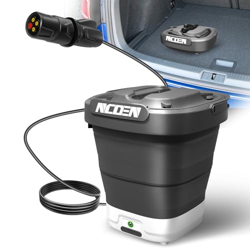 Portable Electric Pressure Washer w/3.2Gal Tank, 4-in-1 Nozzles, Foldable Cordless Pressure Washer for No Water Hose Apartment, Camping, Bike Cleaning, Garden Care and Pet Cleaning Friendly