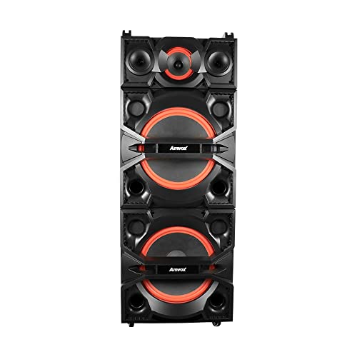 Alto-Falante Bluetooth LED Amvox ACA 2500 Terremoto 2500W Com 03 Microfones