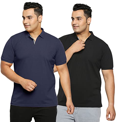 Image of Wear Your Opinion Men's Plus Size Half Sleeve Polo T-Shirt Combo (Set of 2)