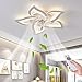 Fan Invisibilità Soffitto Ventilatore Luce Con Telecomando LED Ultra-Silenzioso Lampadario Interna Soggiorno Moderno Fan Ceiling Light Soffitto Droplight Camera Da Letto Per Bambini Lampada