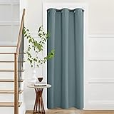 Picture of NICETOWN Blackout Curtains - Grommet Thermal Insulated Room Darkening Bedroom and Living Room Curtain, Grommet Closet Curtains Temporary Door, Single Panel, 42 x 95 Inch, Greyish Blue