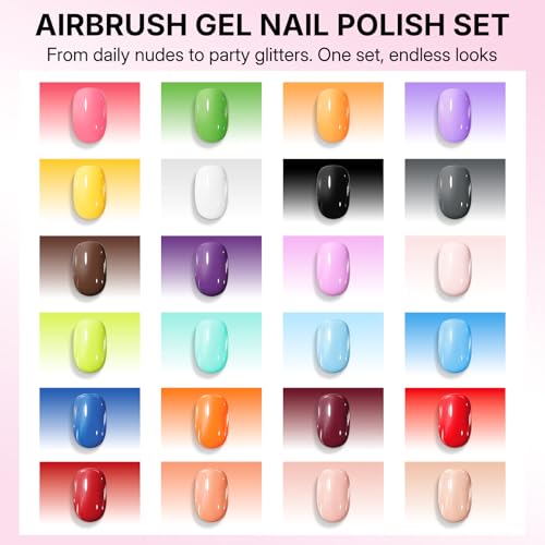 Set de Esmaltes en Gel Airbrush 24 Colores 15ml Cada Uno miniatura 2