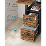 SONGMICS File Cabinet, Pre-Assembled Except Wheels and Handles, Office Filing Cabinet with Lock, for A4, Legal, Letter Sized Documents, 17.7 x 14.4 x 25.4 Inches, Rustic Brown and Black UOFC112B02 - Image 4