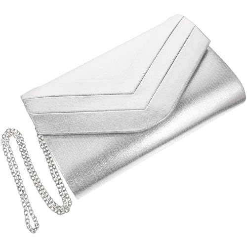 Paquet de soirée argenté logeable pour ranger maquillage en fête