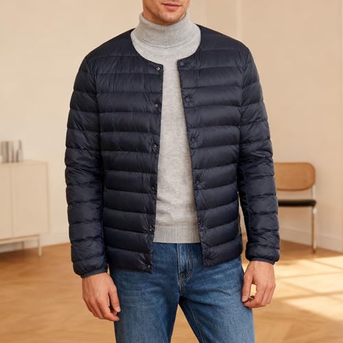 Chaqueta acolchada sin cuello para un abrigo simple y ligero 2