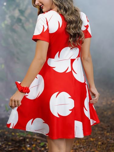Disfraz Mujer Halloween Vestido Rojo con Corona y Clip miniatura 5