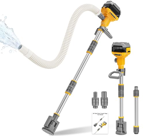 TAIRDA Stick Water Transfer Pump Compatible For Dewalt 20V Battery(NO Battery) Cordless 800GPH Stick Water Transfer Pump With 37-INCH Hose & Detachable Rod For Garden Fountain Boat Livestock Tanks